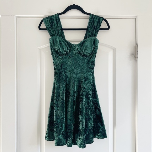 Y2K Rampage Crushed Velvet Mini Dress - 3 - Picture 1 of 6